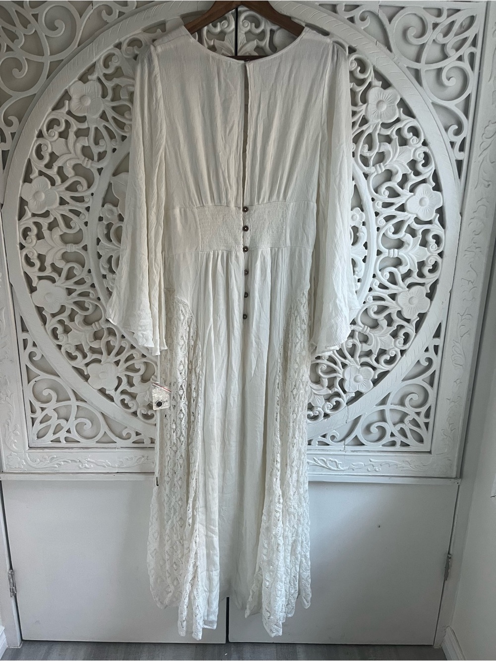 Free People Hazel Maxi Dress Ivory Lace Boho Maxi Small NWT - Picture 4 of 9